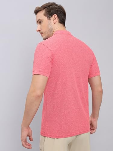 Image of TECHNOSPORT Men's Polyester Slim Fit Self-Design Short Sleeve Polo Matpiq T-Shirt with Anti Microbial, Techno Dry for Regular and Casual Use