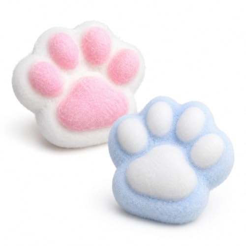Image of 3PCS Taba Squishy Cat Paw, Taba Squishy for Relaxing Sensory Fidget Pinch Family for Kids Cat Paw Squeeze Cute Beautiful Cat Paw (White Pink)