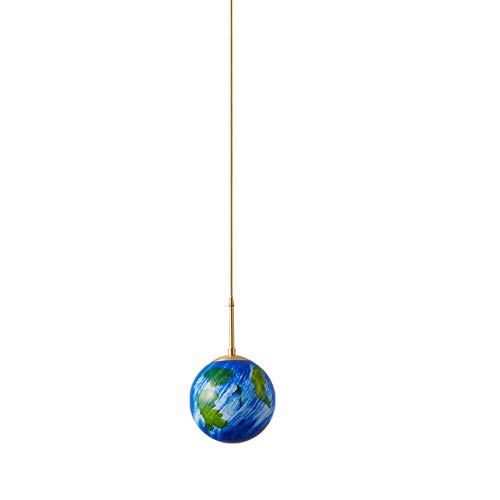 YMGW Lustre Boule en Verre Conception de la Terre Lampe suspension, Métal Cuivre Plafonnier E27 Vintage Lampe intérieur simple pour Chambre enfants Salon Couloir Restaurant Café Luminaire Cover
