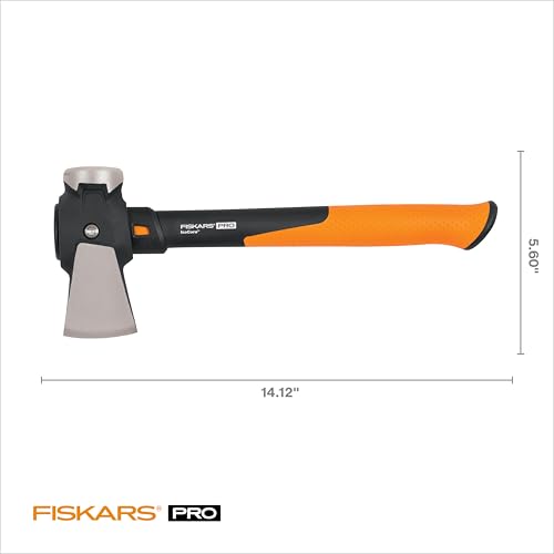 Fiskars Pro IsoCore Maul - 2.5-Pound Wood Splitter for Small Size Logs and Kindling with Shock-Absorbing Handle - Black/Orange - Image 4