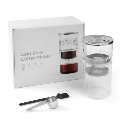 Image of Wide Mouth Cold Brew Coffee Maker Easy to Clean Cold with Filter, English