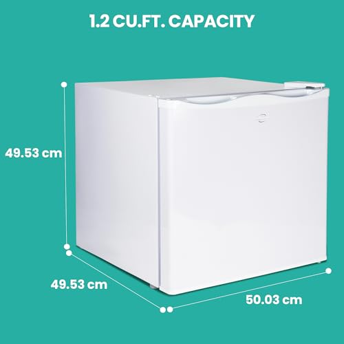 Image of Koolatron Mini Upright Freezer 1.2 cu ft (34L) White, Manual Defrost, Space-Saving Flat Back, Reversible Door, Wire Shelf, for Apartment, Condo, Office, RV, Cabin, Dorm Room, Home Bar