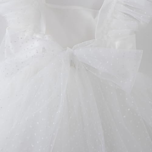 Image of Tutu.kk Toddler Girls Vintage Party Dress Ruffled Sleeve A-Line Tulle Flower Girl Dresses for Wedding,Birthday