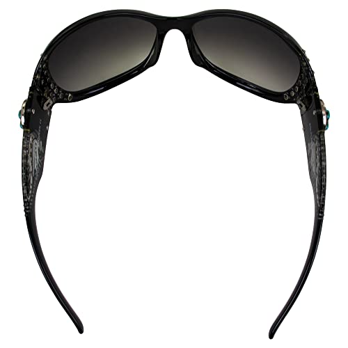 Rodeo Queen Ruth Women’s Fashion Sunglasses Black Frame w/Bling Rhinestones & Smoke Gradient Lens4
