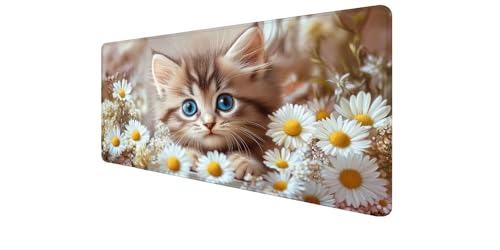 Mouse pad XXL tapete ratón para PC de oficina con diseño margarita gato D1-24