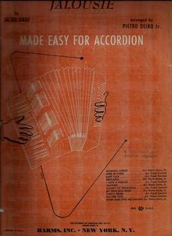 Jalousie by Jacob Gade Made Easy for Accordion