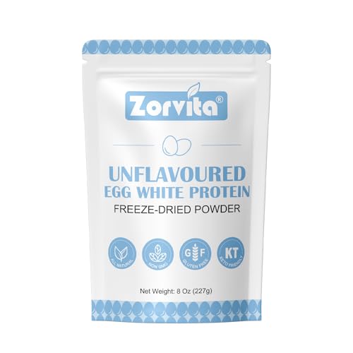 ZORVITA Freeze-dried Egg White Powder Unflavored Dried Egg White Powder No Additives or Fillers Gluten-Free Non-GMO 8 Oz(227g)