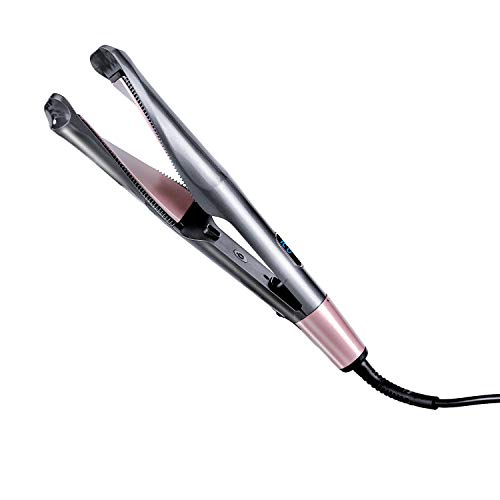 Hair Straightener Curling Iron, Professional 2 in 1 Tourmaline Ceramic Twisted Flat Iron for All Hair Types with LCD Digital Display & Auto Shut-Off