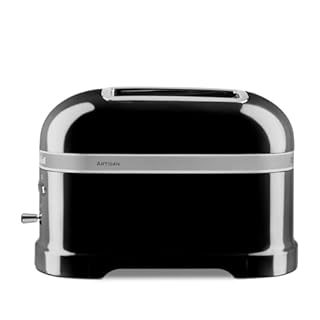Kitchenaid tostapane - Artisan - Toaster 2 fette con scomparti extra-large e pinze autocentranti - Macchina per Toast con 7 Livelli di Doratura - Retro - Nero onice