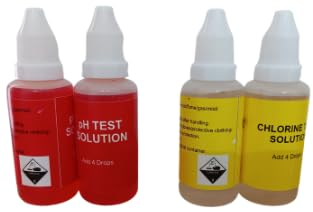 OCEANAPOOL Swimming Pool Test Kit REFILL PACK(30ML EACH X 2 SETS)- pH and Free Chlorine Water Test Solution