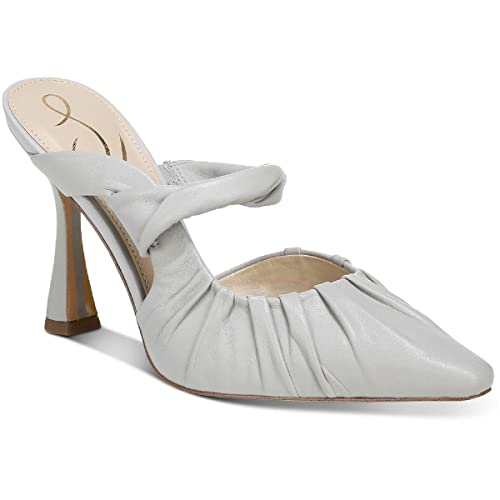 Image of Sam Edelman Womens Tillary Leather Ruched Mules Gray 7 Medium (B,M)