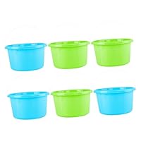 Yardwe 6pcs Mini Plastic Beach Buckets for Lightweight Sand with Bright Colors Safe and Sand Buckets for Outdoor Play at Beach and Backyard Random Color