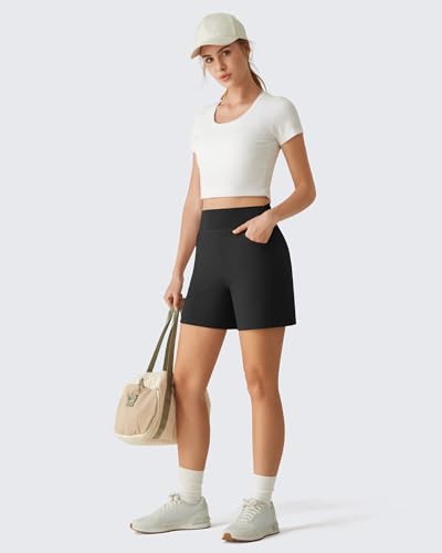 Image of G4Free EverGoing Women's Casual Shorts High Waisted 4'' / 5'' Comfy Shorts with Pockets for Yoga Workout Lounge