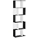 HOMCOM Bibliothèque étagère Meuble de Rangement Design Contemporain en S 5 étagères 60L x 24l x 185H cm Noir Blanc