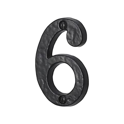 SISI UK® Black Cast Iron House Number 6 Cover