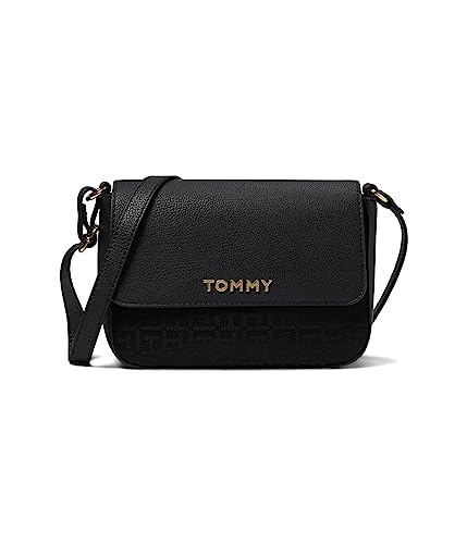 Tommy Hilfiger Alexis II Flap Crossbody Square Monograma Jacquard, Tonal preto, One Size