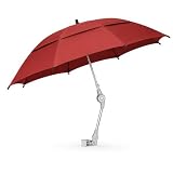 E-Scooter Schirm für Seniorenmobile von FabaHome – komfortabler Wetterschutz beim Fahren – Regenschirm, Sonnenschirm – Schirmaufsatz für Elektromobil, Mobilitätsscooter & Seniorenscooter, Rot