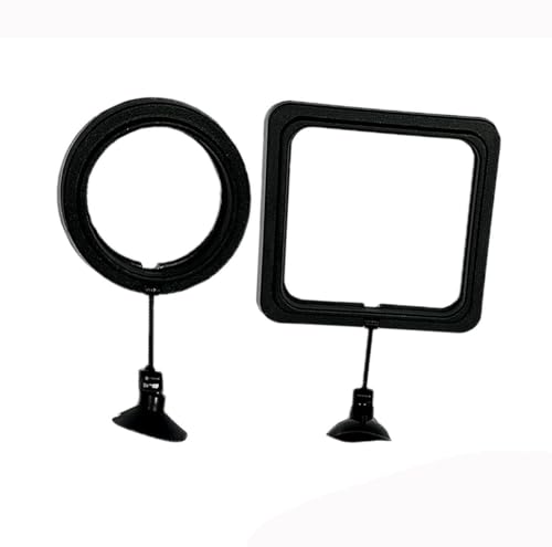 Anneau d'alimentation pour Poissons Aquarium,2 Distributeur de Nourriture Flottant avec Ventouses,Cercle Anti Gaspillage pour Flocons,Granulés,Maintient l'eau...