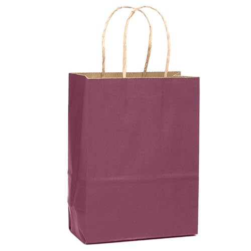 qiqee 32-Packs Purple Paper Paper Gift Bags with Handles Bulk 8.26"×6"×3.15" Small Size Gift Bags Multiple Uses（Small Size）