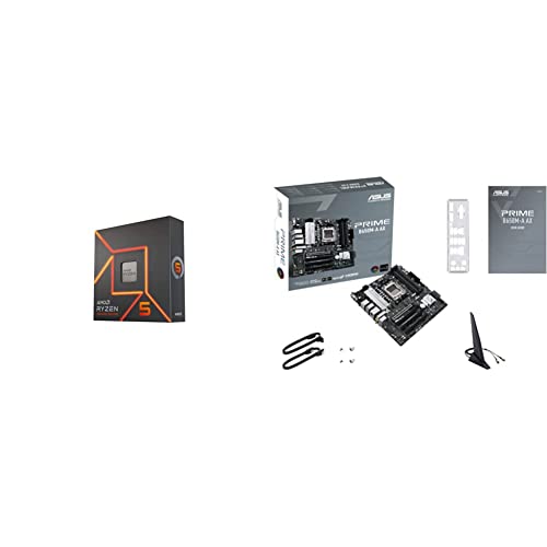 Image of AMD Ryzen 5 7600X 6-Core, 12-Thread Unlocked Desktop Processor ASUS Prime B650M-A AX AMD B650(Ryzen 7000) Micro-ATX Motherboard(DDR5,PCIe 5.0 M.2,2.5Gb LAN,Wi-Fi 6, DP,USB 3.2 Gen 2 Ports)
