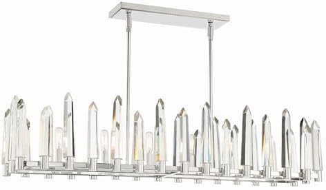 Crystorama Watson 6 Light Polished Nickel Linear Chandelier