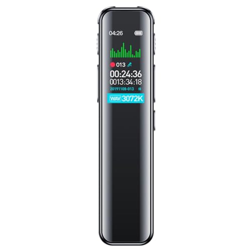 64 GB USB-Rechargeable Voice Recorder with MP3 Player and Voice Activation