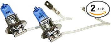 ICBEAMER 4 pcs H3 12V 100W Direct Replace Fog Light Auto Vehicle Factory Halogen Bulbs Lamp [Color Super White]
