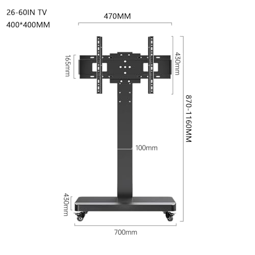 Soporte móvil para TV de 26-70 pulgadas con ruedas miniatura 2