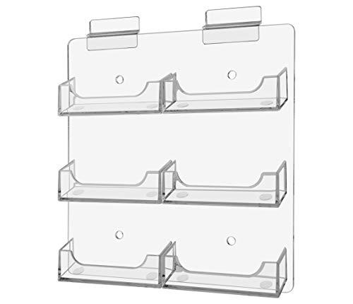 Marketing Holders 2 Pack Slatwall Business Card Holder 6 Pocket Organizer for Displaying 3.5