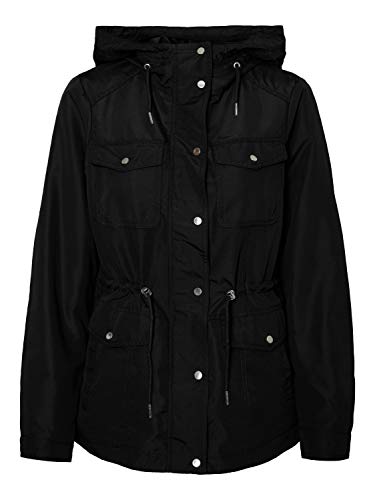 Vero Moda Vmpernillenew Parka Abrigos Hombre, Negro, S para Mujer