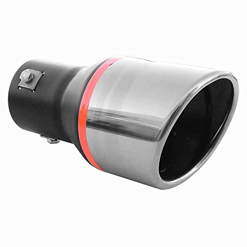 Boloromo 9324 - Silenciador universal de escape para coche, silenciador deportivo de acero inoxidable cromado