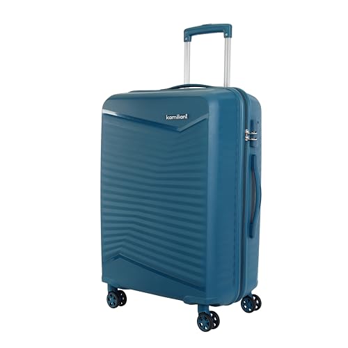 Image of Kamiliant by American Tourister Rock-Lite Medium 68 Cm Check-in Hard Sided Trolley Bag for Men & Women, Suitcase 66L for Travel with 3 Digit Combination Lock - Deep Ocean
