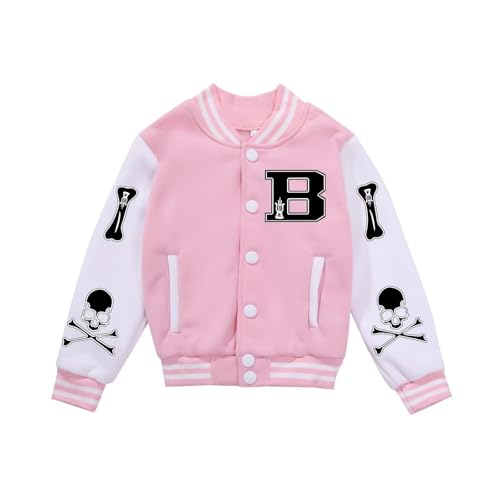 Image of ACEFAST INC Kids Boys Girls Baseball Jacket Varsity Jacket Casual Sport Coat Cardigan Sweatshirt Uniforms Youth 2-13 Year