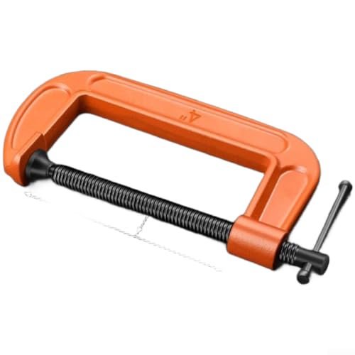 Image of Cast Steel G Clamp Heavy Duty Woodworking Metalworking Vice Grip T-Handle Secure Clamping Tool Black Finish 100mm Jaw(F)