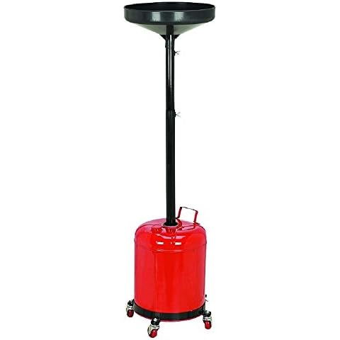 JDM Auto Lights Oil Waste Drain Pan Portable 5 Gal Gallon Draining Tank Dolly Funnel Drum Lift Cover