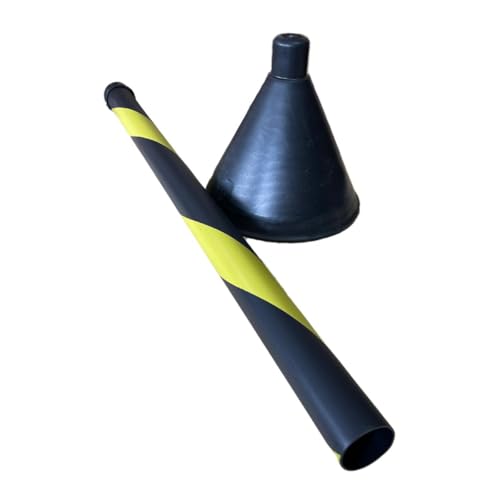 Pedestal Sinalização Isolamento Organizador Preto Amarelo 95cm