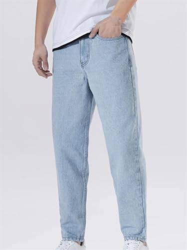 Men's Straight Leg Jeans Spring Fall Casual Style Long Denim Pants for Daily Wear2