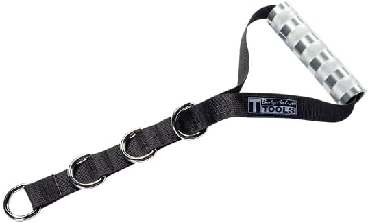 Body-Solid Tools (NB59A) Adjustable Aluminum Stirrup Handle, Exercise Handles for Cables Machine, Crossover Weight Training Gym Equipment (Midnight Black)