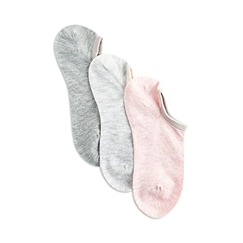 Womens Silk Butter Tipped Ped No Show Sock - 3PK Blushed2