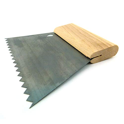 Spatule à colle dentée Schwan 180/250 mm, dentelée, dos en bois de hêtre, tailles : A1 A2 A3 A4 A5 B1 B2 B3 B4/S4 B11 C1 C2 C3 C4 C5 (180 mm, B4 (S4))