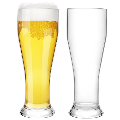 HAHASHOW 480ml Bicchiere da Birra, 100% Tritan-Plastica Bicchieri da Vino Perfetto per Casa Campeggio, raduno, guardare partite di calcio, Lavabile In Lavastoviglie, Set di 2