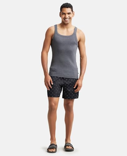 Image of Jockey US26 Men Super Combed Cotton Rib Square Neck Gym Vest