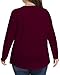 JOELLYUS Plus Size Tops for Women Fall Long Sleeve Shirts Casual Crew Neck Pleated Tunic Blouse Winter (Burgundy, 2XL)