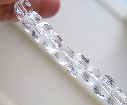 Cristal de roche quartz cubes à facettes 8mm pour bijoux de luxe faits main
