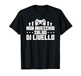 giocatore gaming non invecchio salgo di livello gamer maglietta