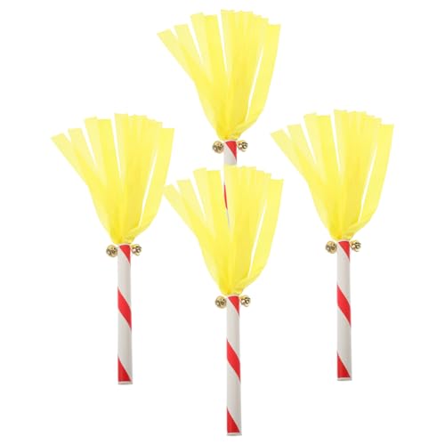 POPETPOP 4Pcs Pompom Thunder Sticks Bright Cheerleading Pom Poms for Adults Durable Material Eye Catching Decor for Sports Parties and Dance Events