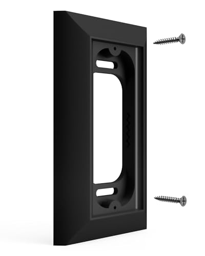 Hidden River Lab Genuine Wall Plate for Ring Video Doorbell Wired(Model 5AT3T5) - Premium Ring doorbell Mount - Black