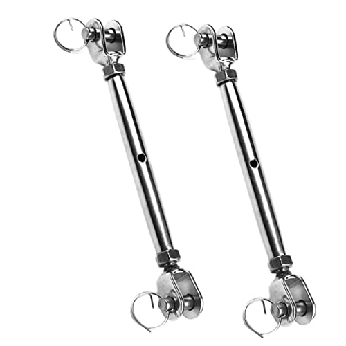 SOLUSTRE 2 piezas Tensores de Cables Turnbuckle de acero inoxidable de alta resistencia con diseño Quijada y Quijada miniatura 1