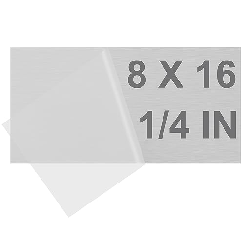 6061 T651 Aluminum Sheet Metal 8 x 16 x 1/4 (6MM) Inch Thick Flat Plain Aluminum Plate Covered with Protective Film, Heat Treatable Rectangle 6MM Aluminum Metal Plate for Industrial