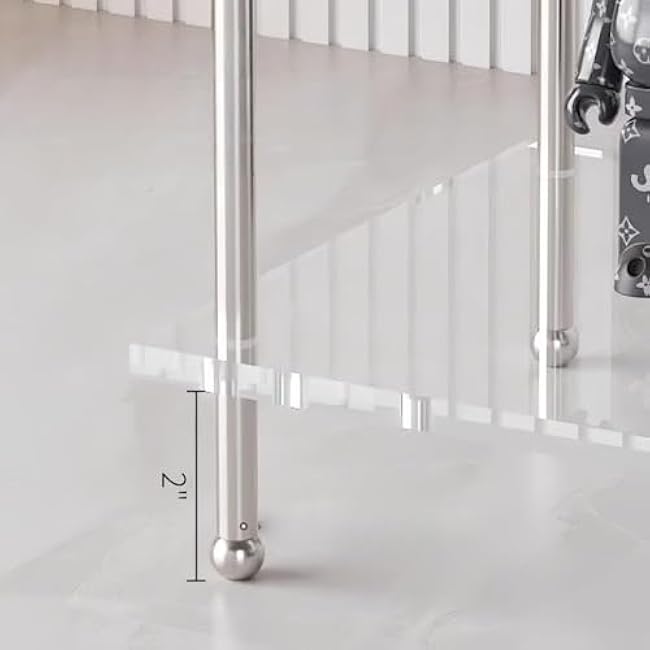 3-Tier Clear Acrylic Cart with Wheels Modern Rolling Utility Serving Trolley Multi-Room Storage Cart for Living Room Bathroom Long-Lasting-BWQKByi6